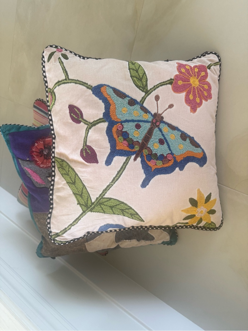 Mackenzie childs Pillow in Blue and Green